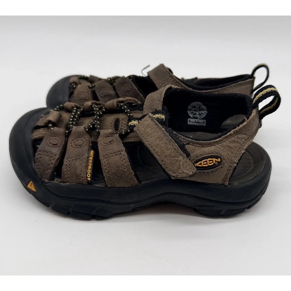 Keen Shoes Kids Sz 11 Newport H2 Brown Leather Washable Waterproof Sandals